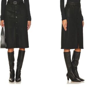 PAIGE Black Button-Down Pencil Skirt